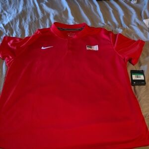 Nike Red Polo with Flag Emblem